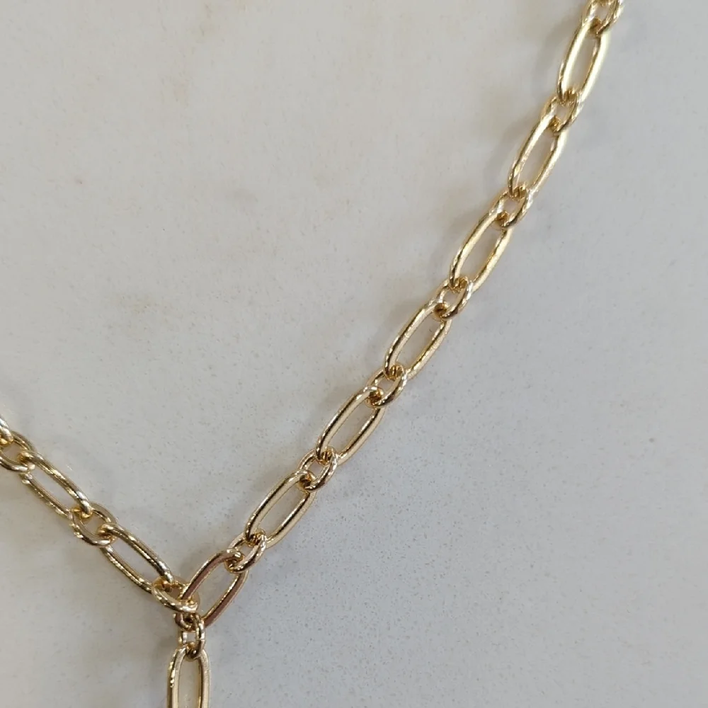 Ann Taylor Gold Link Lariat Necklace with Ring Drop - Picture 8 of 8